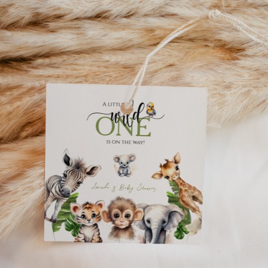 Wild One Safari Animal Jungle Baby Dusche Geschenkanhänger