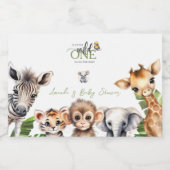Wild One Safari Animal Jungle Baby Dusche Schaumweinetikett (Einzelnes Label)