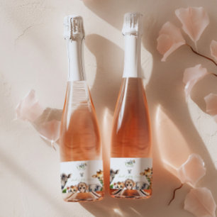 Wild One Safari Animal Jungle Baby Dusche Schaumweinetikett