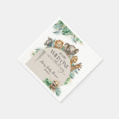 Wild One Safari Animal Jungle Modern Baby Shower Serviette (Ecke)