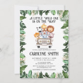 Wild One Safari Animal Tropical Jungle Baby Dusche Einladung (Vorderseite)