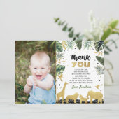 Wild One Safari Animal Vielen Dank Notiz Karte (Stehend Vorderseite)