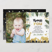 Wild One Safari Animal Vielen Dank Notiz Karte (Vorne/Hinten)