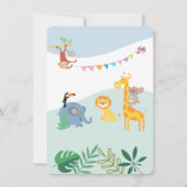 Wild One Safari Animals 1. Geburtstags-Dschungel-P Einladung (Rückseite)