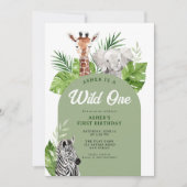 Wild One Safari Animals 1st Birthday Invitation Einladung (Vorderseite)