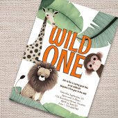 Wild One Safari Animals 1st Birthday Party Einladung