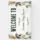 Wild One Safari Animals Baby Dusche Willkommen Banner (Vertikal)