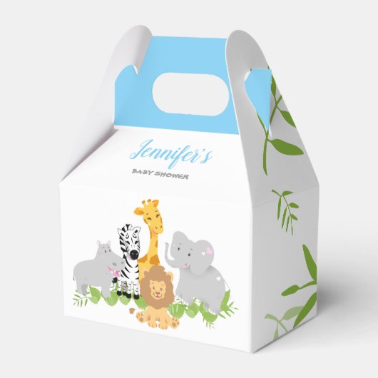 Wild One Safari Animals Baby Shower Boy Favor Box Geschenkschachtel (Vorderseite)