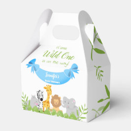 Wild One Safari Animals Baby Shower Boy Geschenkschachtel