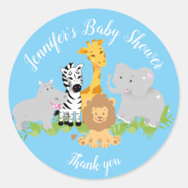 Wild One Safari Animals Baby Shower Boy Sticker