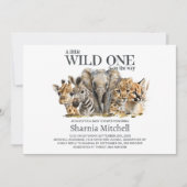 Wild One Safari Animals Baby Shower Einladung (Vorderseite)