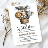 Wild One Safari Animals Baby Shower Einladung