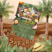 Wild One Safari Animals Baby Shower Einladung