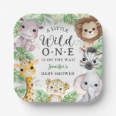 Wild One Safari Animals Baby Shower Gender Neutral Pappteller (Vorderseite)