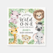Wild One Safari Animals Baby Shower Gender Neutral Serviette (Vorderseite)