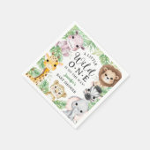 Wild One Safari Animals Baby Shower Gender Neutral Serviette (Ecke)