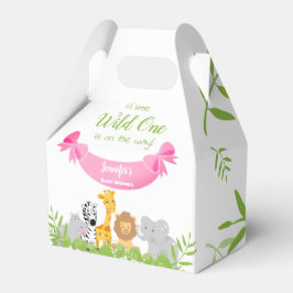 Wild One Safari Animals Baby Shower Girl Favor Box Geschenkschachtel