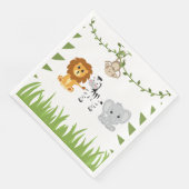 Wild One Safari Animals Baby Shower Paper Napkin Serviette (Ecke)