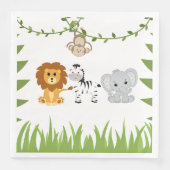 Wild One Safari Animals Baby Shower Paper Napkin Serviette (Vorderseite)
