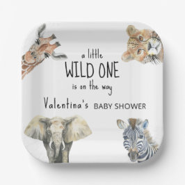 Wild One Safari Animals Baby Shower Pappteller