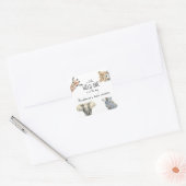 Wild One Safari Animals Baby Shower Quadratischer Aufkleber (Umschlag)