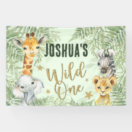 Wild One Safari Animals Begrüßungsbanner Banner