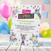 Wild One Safari Animals Birthday Time Capsule Sign Sockelschild