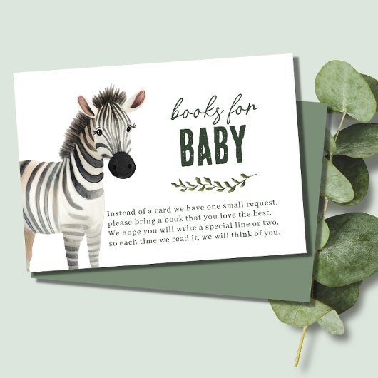 Wild One Safari Animals Books for Baby Shower Begleitkarte