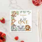 Wild One Safari Animals Boy 1. Geburtstag Serviette (Beispiel)