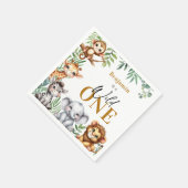 Wild One Safari Animals Boy 1. Geburtstag Serviette (Ecke)