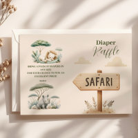 Wild One Safari Animals Boy Baby Raffle Diapper