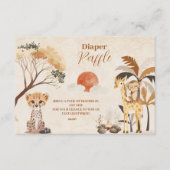 Wild One Safari Animals Boy Baby Raffle Diapper Begleitkarte (Vorderseite)