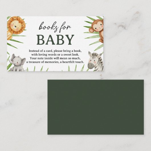 Wild One Safari Animals Boy Baby Shower Begleitkarte (Vorne/Hinten)