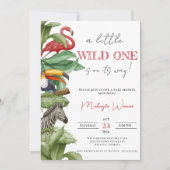 Wild One Safari Animals Boy Baby Shower Einladung (Vorderseite)