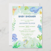 Wild One Safari Animals Boy Baby Shower Einladung (Vorderseite)