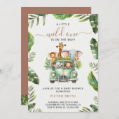 Wild One Safari Animals Boy Baby Shower Einladung (Vorne/Hinten)