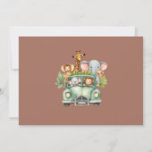 Wild One Safari Animals Boy Baby Shower Einladung (Rückseite)