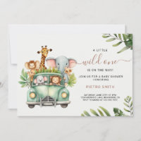 Wild One Safari Animals Boy Baby Shower