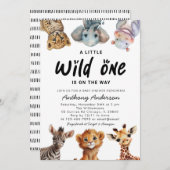 Wild One Safari Animals Boy Baby Shower Einladung (Vorne/Hinten)