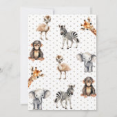 Wild One Safari Animals Boy Baby Shower Einladung (Rückseite)