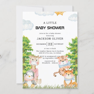 Wild One Safari Animals Boy Baby Shower Einladung