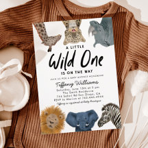 Wild One Safari Animals Boy Baby Shower