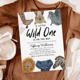 Wild One Safari Animals Boy Baby Shower Einladung