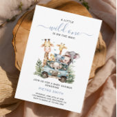 Wild One Safari Animals Boy Baby Shower Einladung