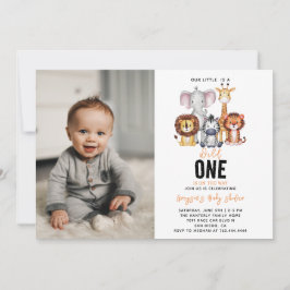 Wild One Safari Animals Boy Baby Shower Einladung