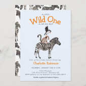 Wild One Safari Animals Boy Baby Shower Einladung (Vorne/Hinten)