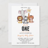 Wild One Safari Animals Boy Baby Shower Einladung (Vorderseite)