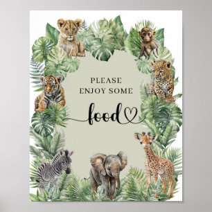 Wild One Safari Animals Boy Baby Shower Food-Zeich Poster