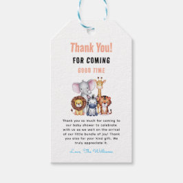 Wild One Safari Animals Boy Baby Shower Geschenkanhänger