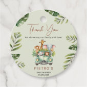 Wild One Safari Animals Boy Baby Shower Geschenkanhänger (Vorderseite)